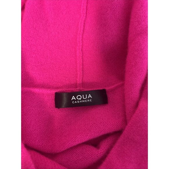 Aqua Cashmere Hot Pink Hoodie Sweater Size M Soft Pullover Long Sleeve Cozy - Picture 4 of 8